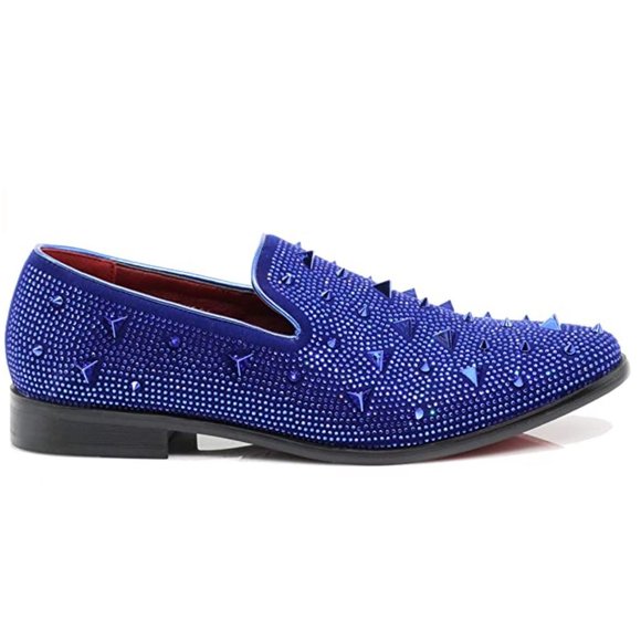 Men's Vintage Spike Dress Loafers Slip On Fashion Shoes Classic Tuxedo Dress 24s - Picture 2 of 7